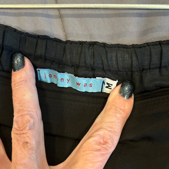 JOHNNIE WAS, RAYON BLK LONG SKIRT, MED TO LG - Picture 3 of 4